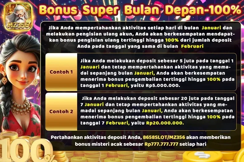 Bonus Super Bulan Depan - 100%